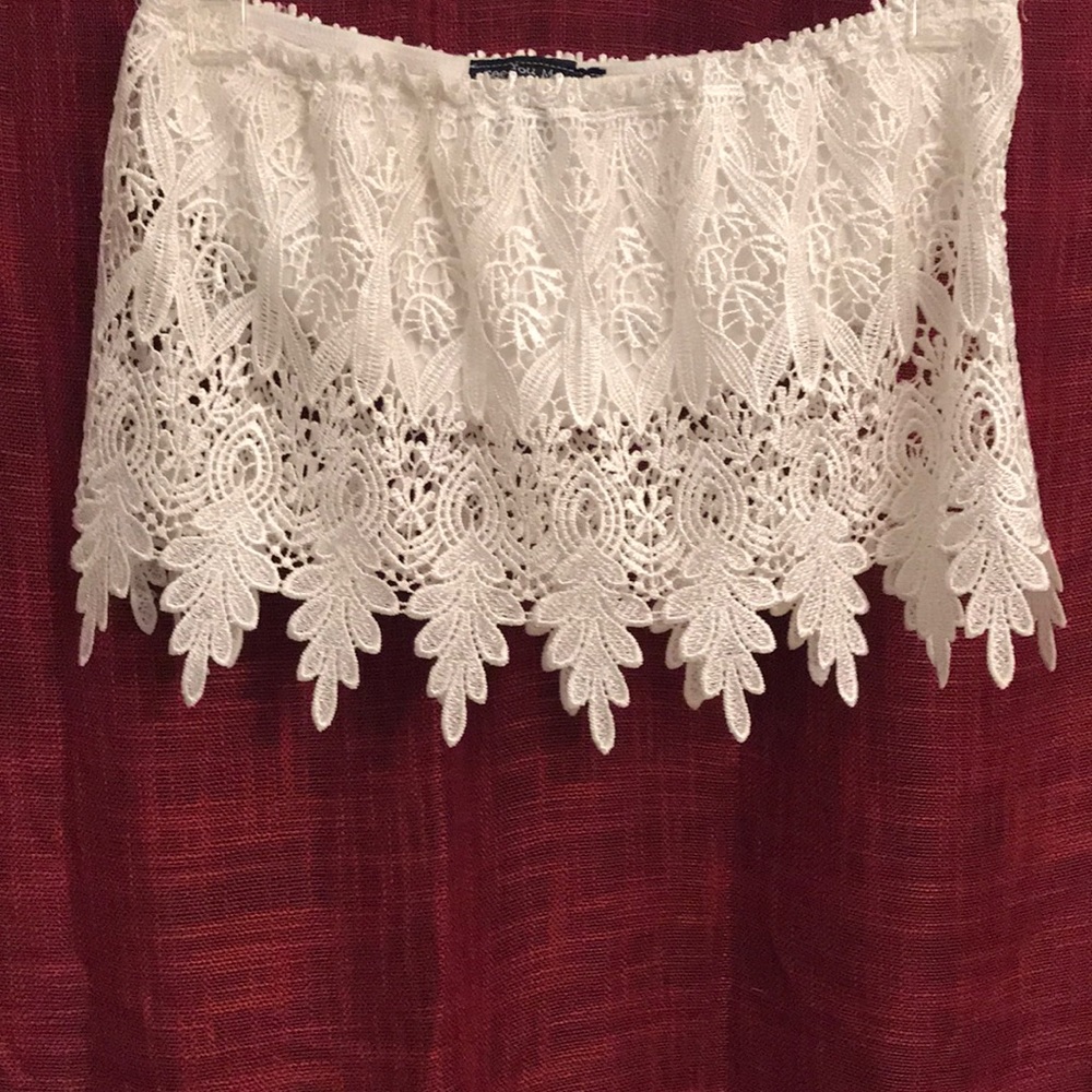 White Lace halter top, size. S/M